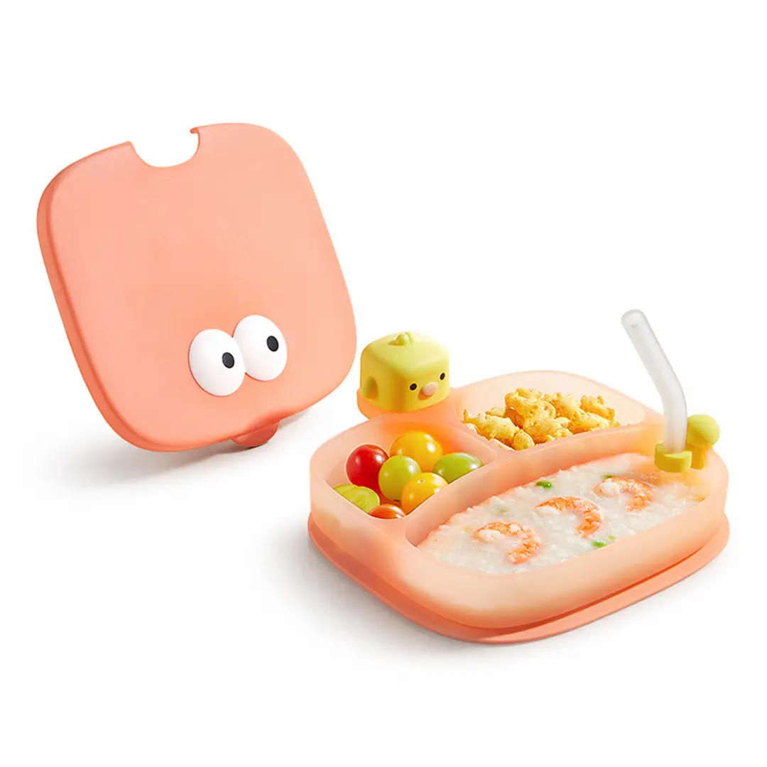 Ürün görseli: Bölmeli Beslenme Tabağı - Pembe
